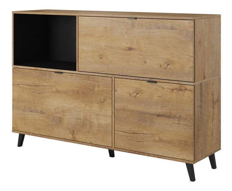 Dulap Trecho KM-1 (stejar lefkas + negru) *vânzare