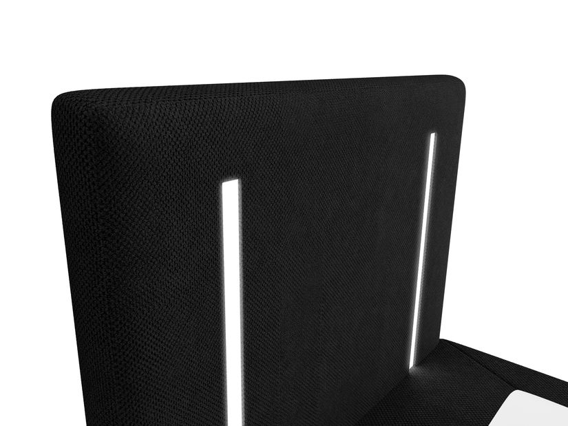 Jednolôžková posteľ 80 cm Ortega Comfort (čierna) (s roštom a matracom, s úl. priestorom) (s LED osvetlením)
