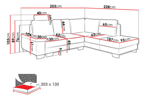 Sarokkanapé Loxy 2 (sötétszürke) (tárolóhellyel) (J)