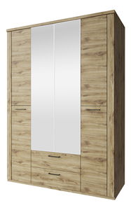 Ormar za garderobu Deloris 4D2S (s ogledalom) (hrast navarra)
