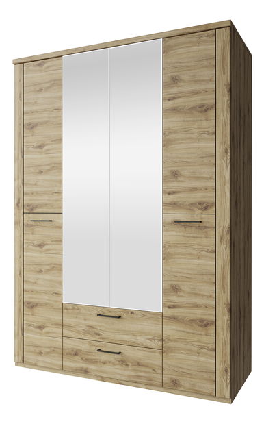 Ormar za garderobu Deloris 4D2S (s ogledalom) (hrast navarra)
