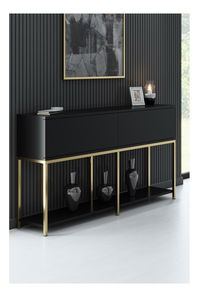 Konzolni stolić Vibubi 1 (crna + zlatna)