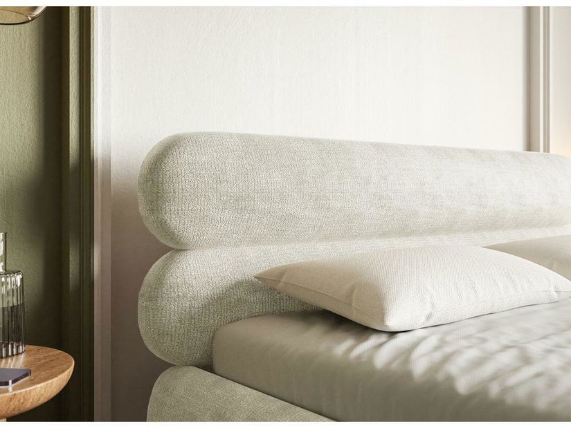 Bračni krevet 160 cm Rirri 160 (s podnicom) (sivo-bež + zlatna)