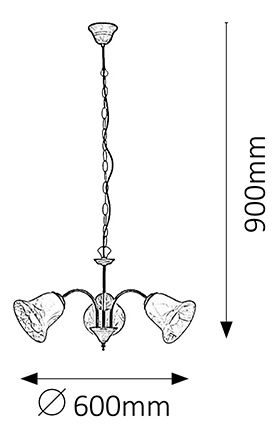Lustră Colette 7367 (maro antic + maro sticlă piatră de orez)