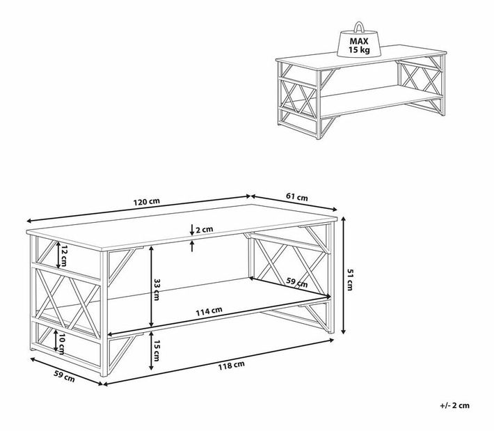 Dohányzóasztal Boton (sötétbarna)