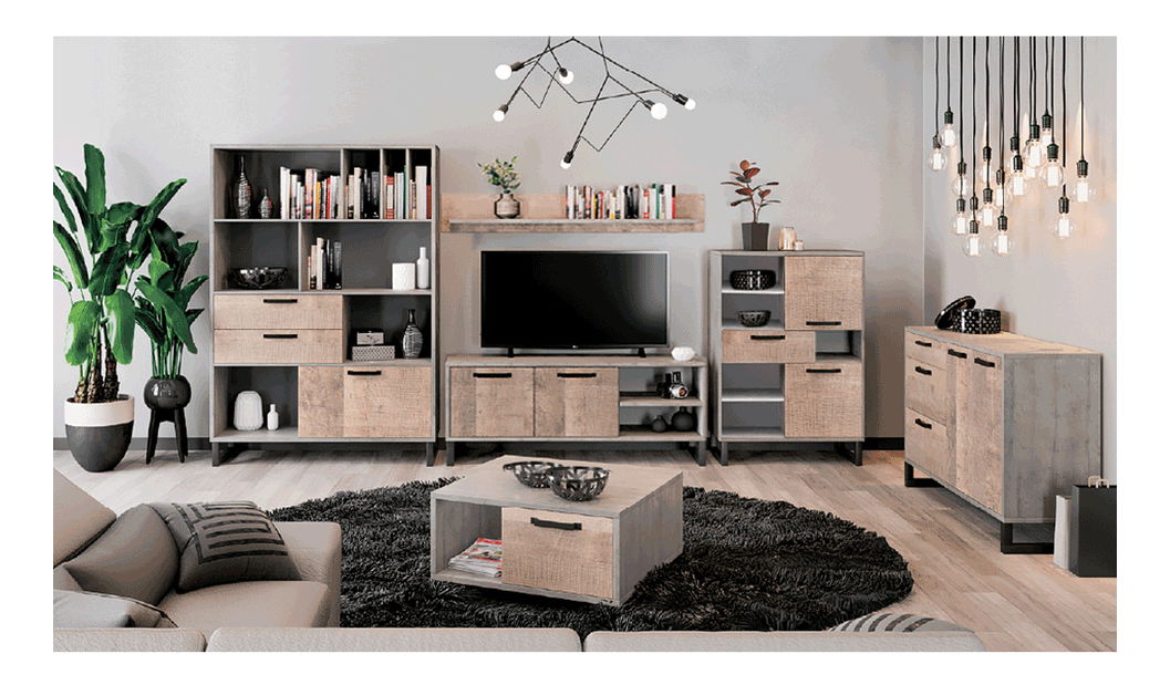 TV stolíć Bareni 2D/140 (pješčani hrast + siva )