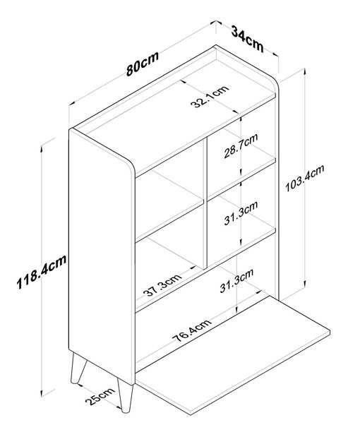 Konzolový stolík Tedene 2 (orech + biela) 