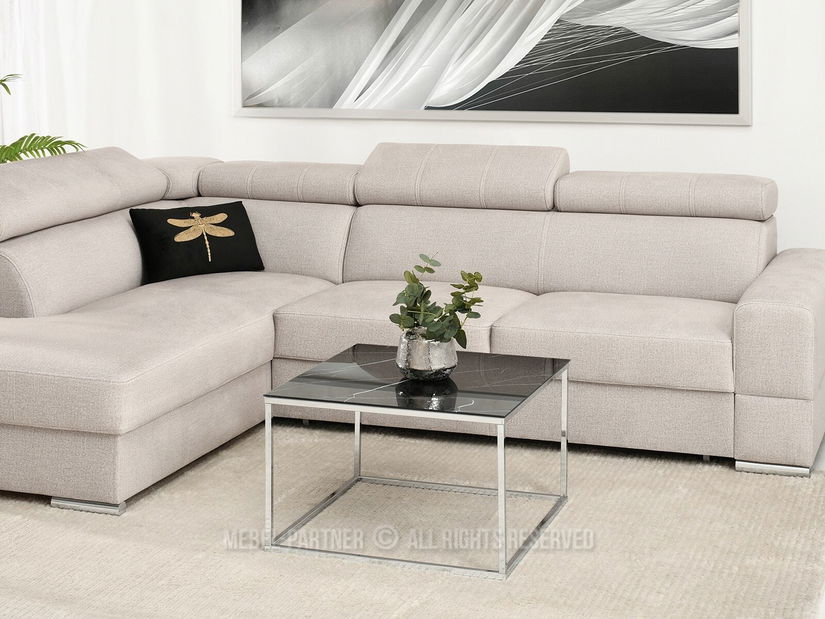 Măsuță de cafea Bella M (marmură neagră + crom)