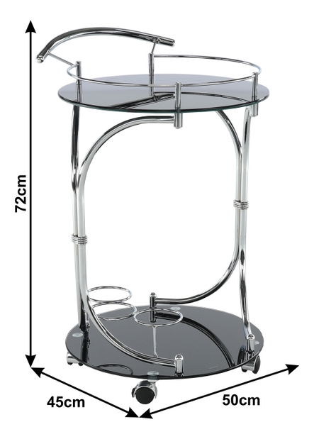 Măsuță servire Vresa 83871 2BKG (negru)