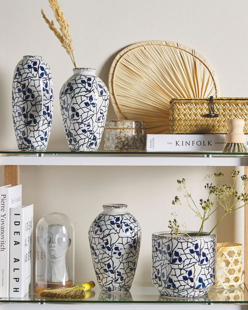 Váza 20 cm Malzia (biela + modrá)