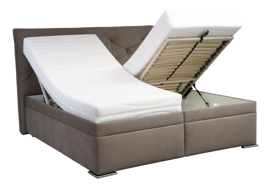 Manželská posteľ 180 cm Blanár Chicago (hnedá) (s roštom a matracom NELLY PLUS)