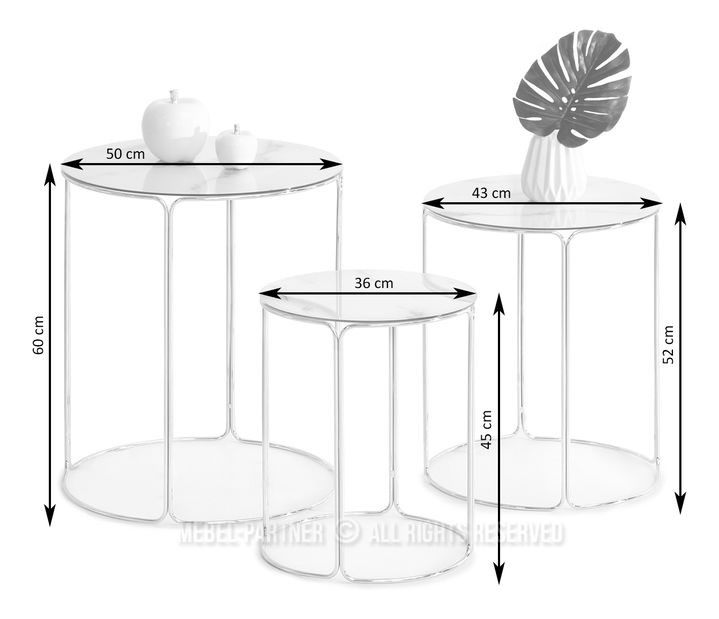 Dohányzóasztal Belianni Zest (szürke márvány + króm)