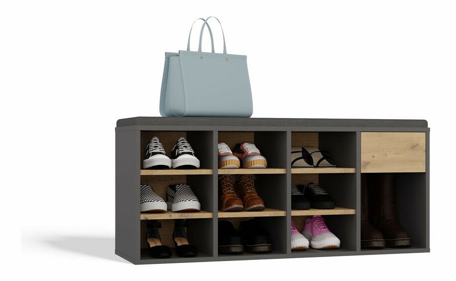 Cipőtároló Telos 1 (antracit + artisan tölgy)