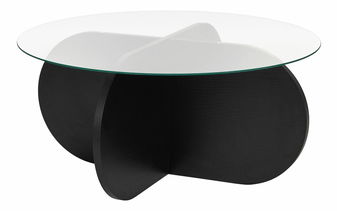 Dohányzóasztal Aorte (fekete fa + üveg)