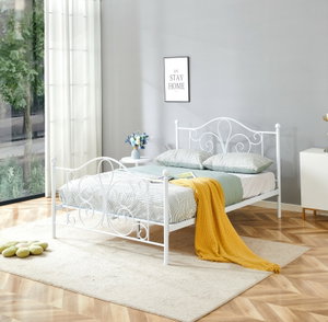 Bračni krevet 140 cm Patience 140 (s prostorom za odlaganje) (bez madraca) (bijela)