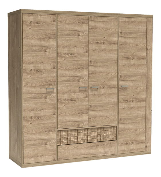 Ormar za garderobu Nature 03 (s LED rasvjetom) (hrast ribbeck)