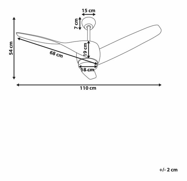Stropný ventilátor so svetlom Parza (hnedá)