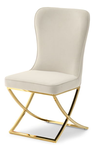 Jedálenská stolička Norsar (béžová + zlatá)