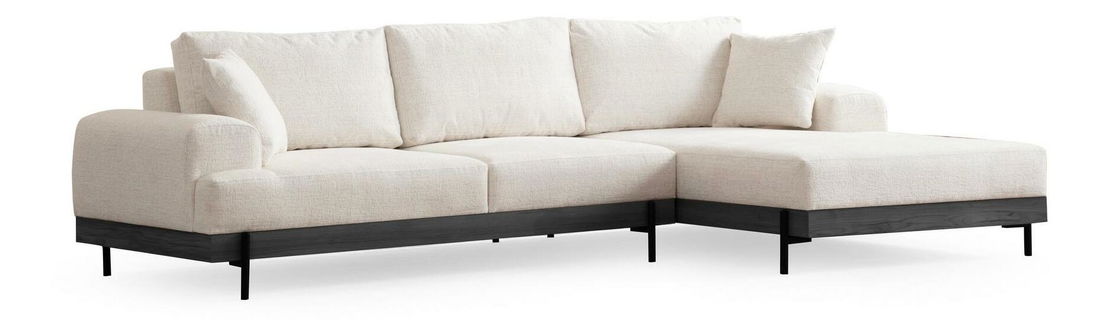 Kutna garnitura Etorella (D) (bijela + crna)