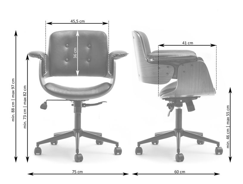 Fotelja Duckie (crni hrast + crna)