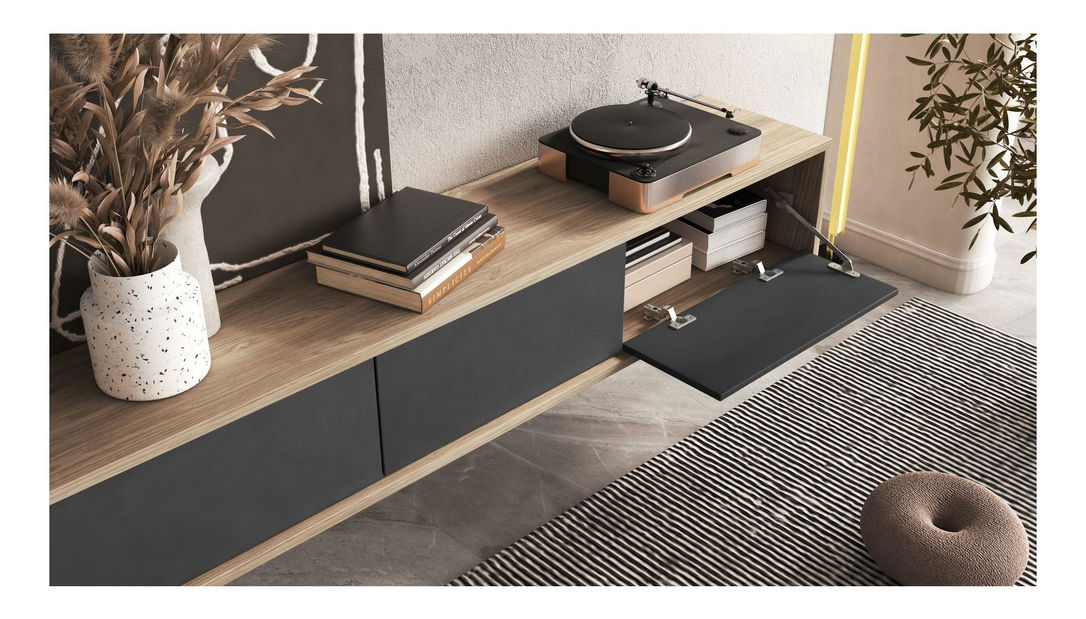 TV stolík Fiora 38 (dub olejovaný + antracit)