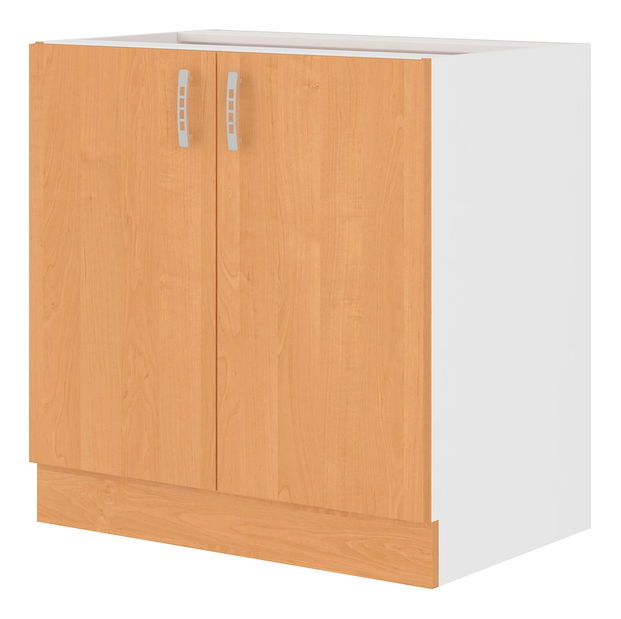 Dulap inferior de bucătărie sub chiuvetă Sylrona 80 ZL 2F BB (Alb + Arin)