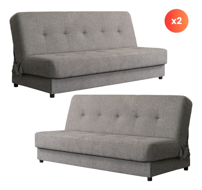 Set 2 kusov pohoviek Alibi (sivá) 