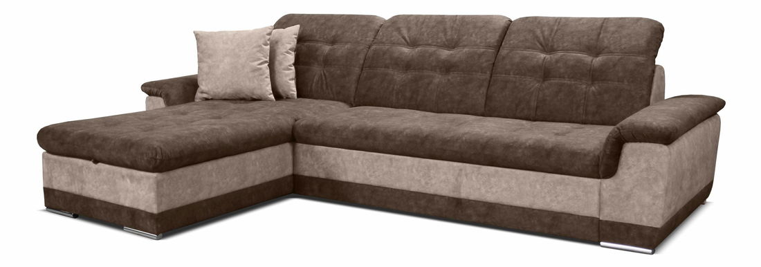 Rohová sedačka Batti L+2F (hnedá + svetlohnedá) (L)