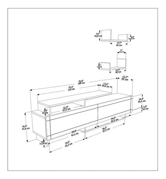 Obývacia stena Tammeko (biela + dub + antracit)