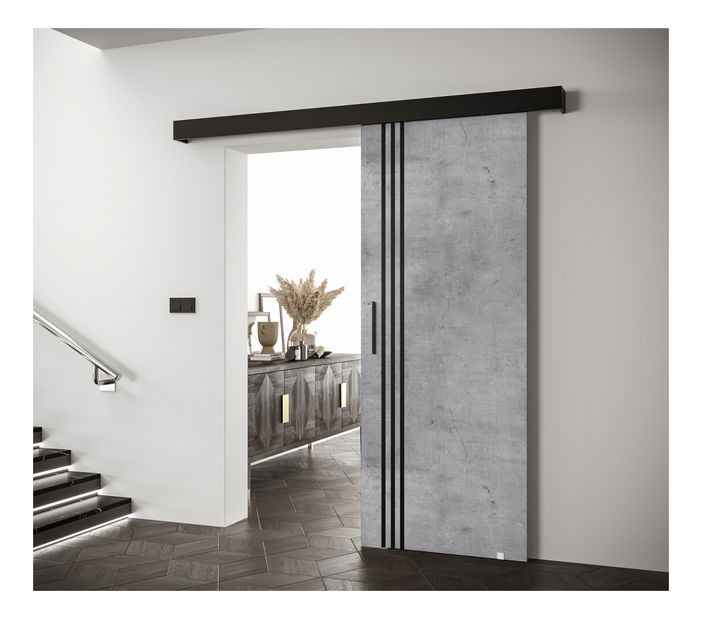 Posuvné dvere 90 cm Sharlene VI (betón + čierna matná + čierna)