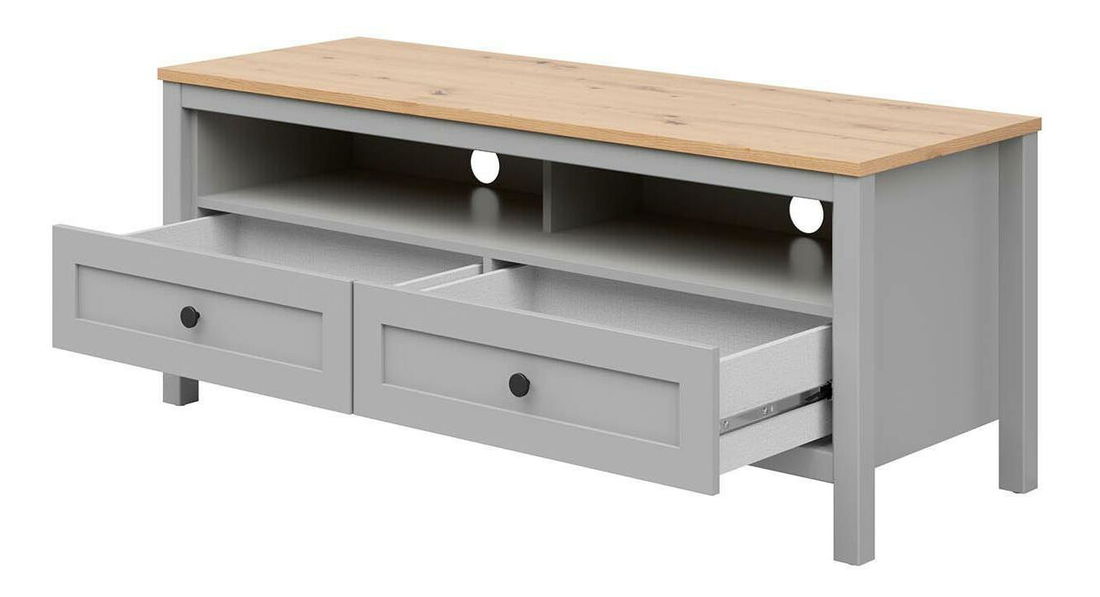 TV stolík BRW Salga 11 (arktická sivá + dub artisan) 
