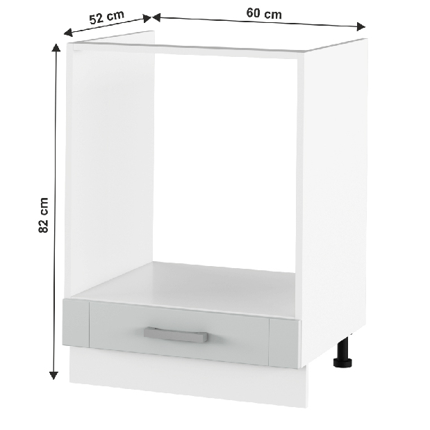 Dolná kuchynská skrinka na rúru Janne Typ 58 (svetlosivá + biela)
