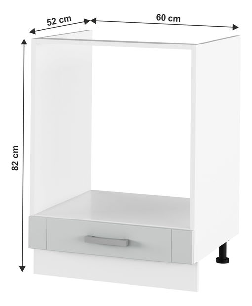 Dulap inferior de bucătărie pentru cuptor Janne Typ 58 (Gri deschis + Alb)