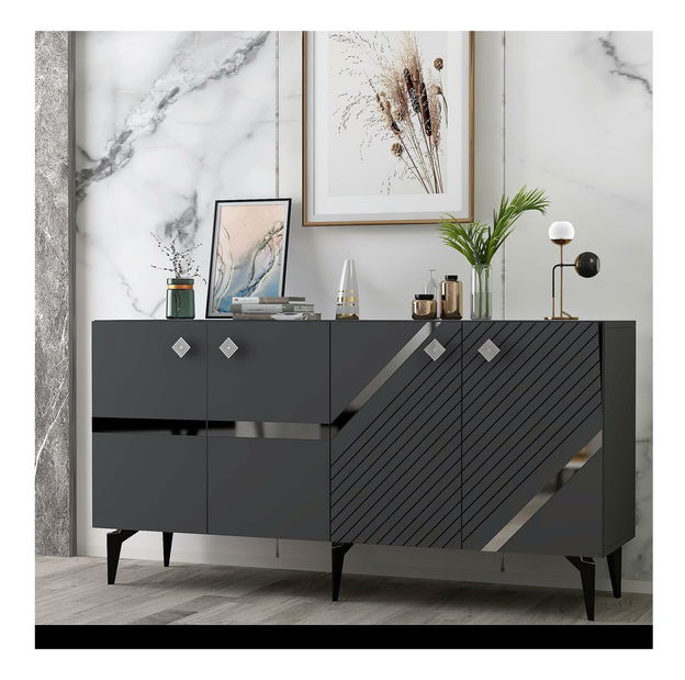 Szekrény Tabivo (antracit + ezüst) 