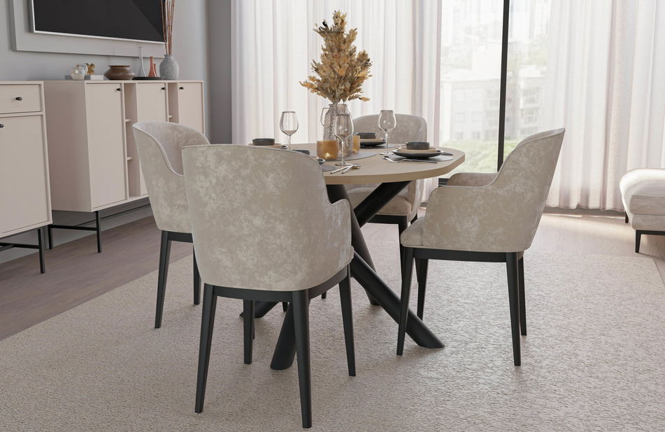 Oválny jedálenský stôl Ossla (dub lindberg)