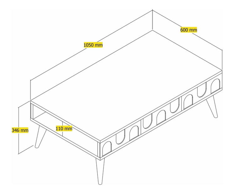 Măsuță de cafea Bipemu 1 (crem + nuc)