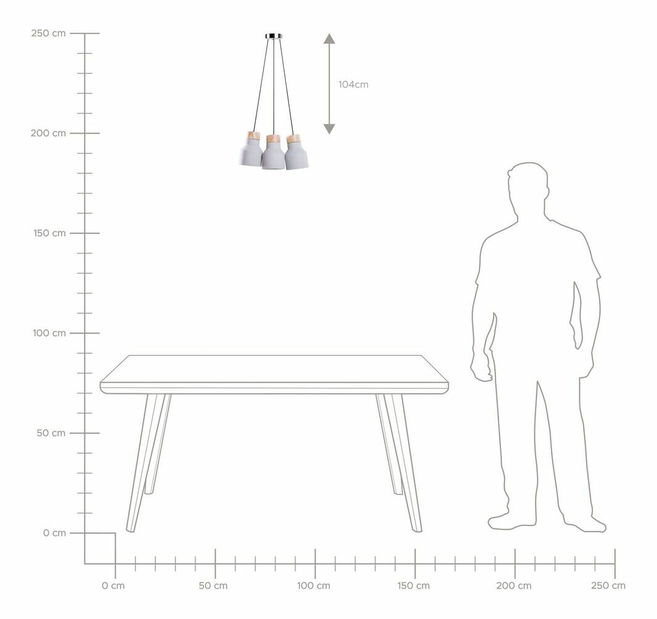 Függő lámpa Balt (világosszürke)