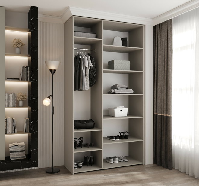 Ruhásszekrény 130 cm Carmela 50-3 (kasmír + arany)