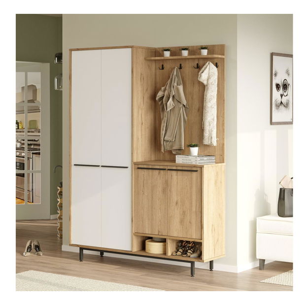 Set za predsoblje Opuntia 1 (hrast + bijela)