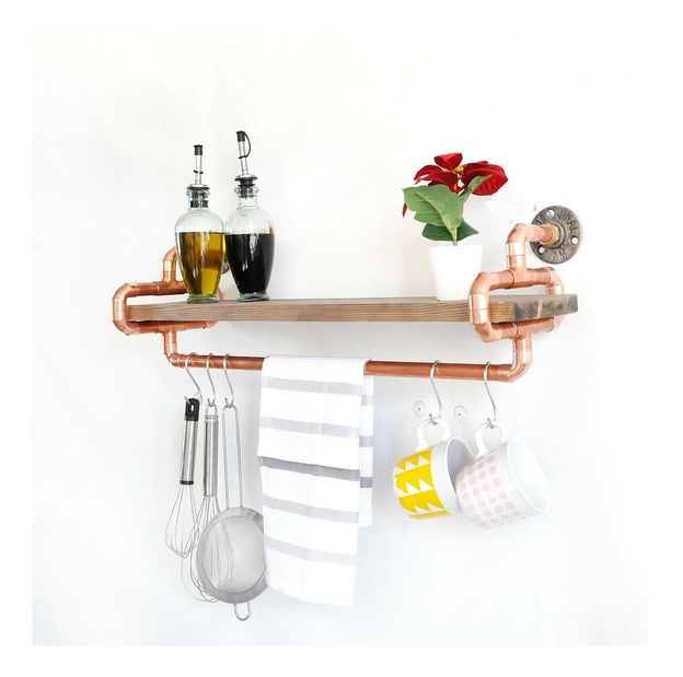 Dekorativna zidna polica Mapeno 1 (hrast)