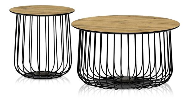 Set 2 măsuțe de cafea Adelantarla (stejar sălbatic)