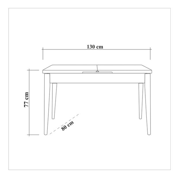 Széthúzható étkezőasztal Vlasta 1 (fehér) (6 fő részére)