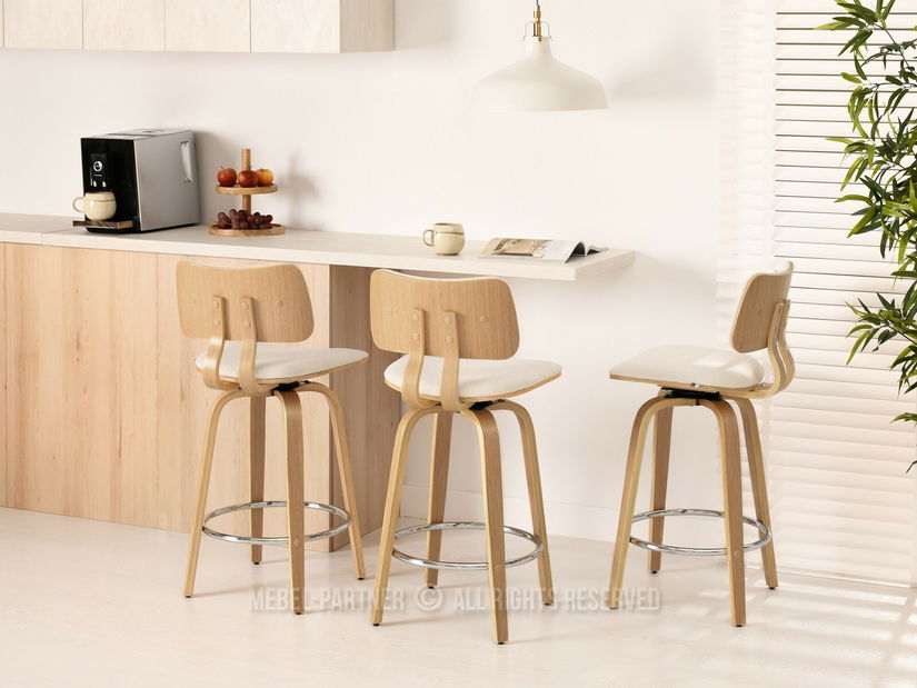 Stolička Heindrich (krémová + dub)