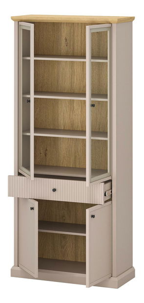 Vitrina Indices 3 (taupe + kameni hrast) 