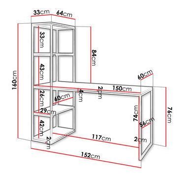 Măsuță toaletă Wifa (negru + negru molet)