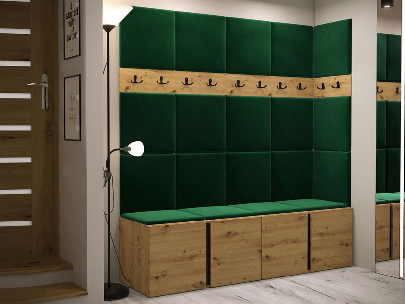 Mobilier hol Tovenaz II (stejar artisan + negru)