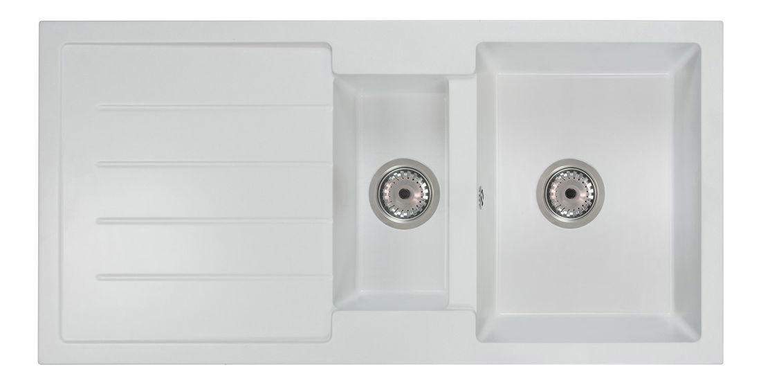 Chiuvetă de bucătărie Yuxur (alb) (cu 1 orificiu pentru robinet) (S)