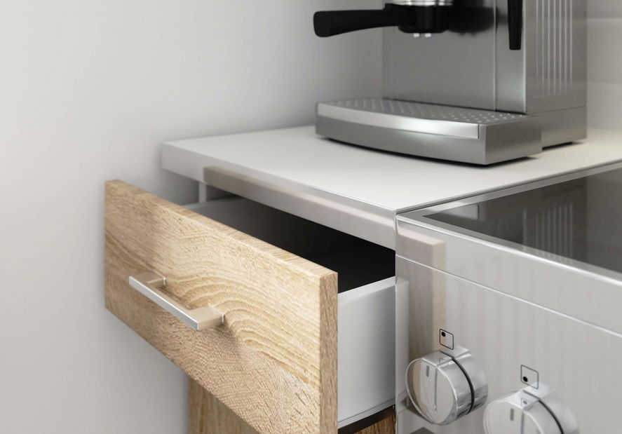 Kuchynská zostava 240 cm Lula TYP2 B (biela + dub sonoma)