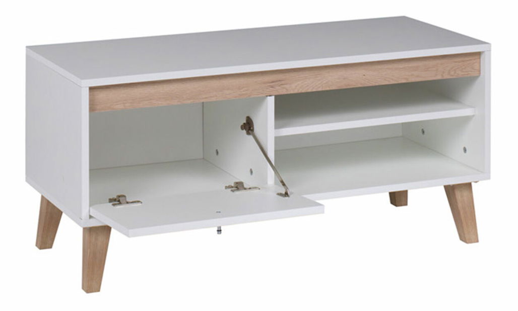 TV skrinka Nolan NV07 RTV100 (biela matná + dub san remo svetlý)