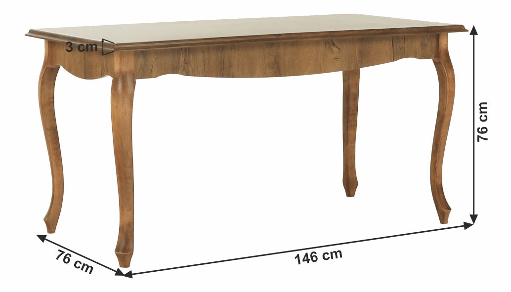 Masă de sufragerie Valiara DA19 (stejar lefkas) (pentru 6 persoane)